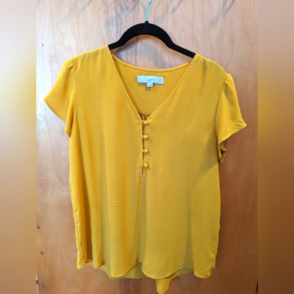LOFT mustard blouse